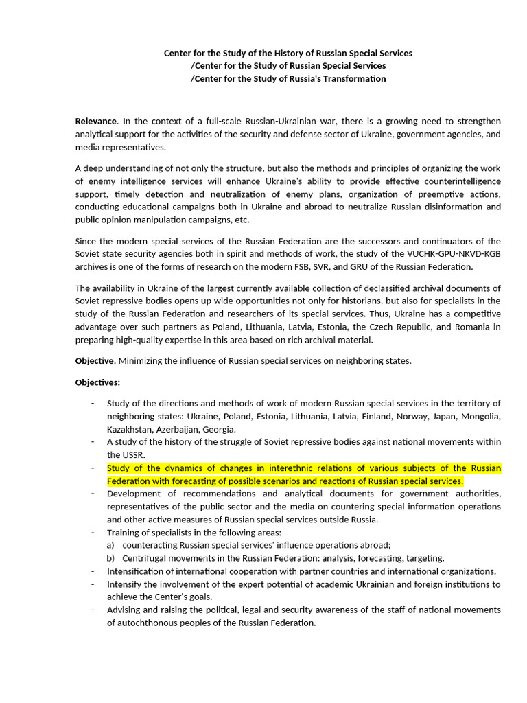 Analyzing Russian Special Services | PDF | Federal Security Service ...