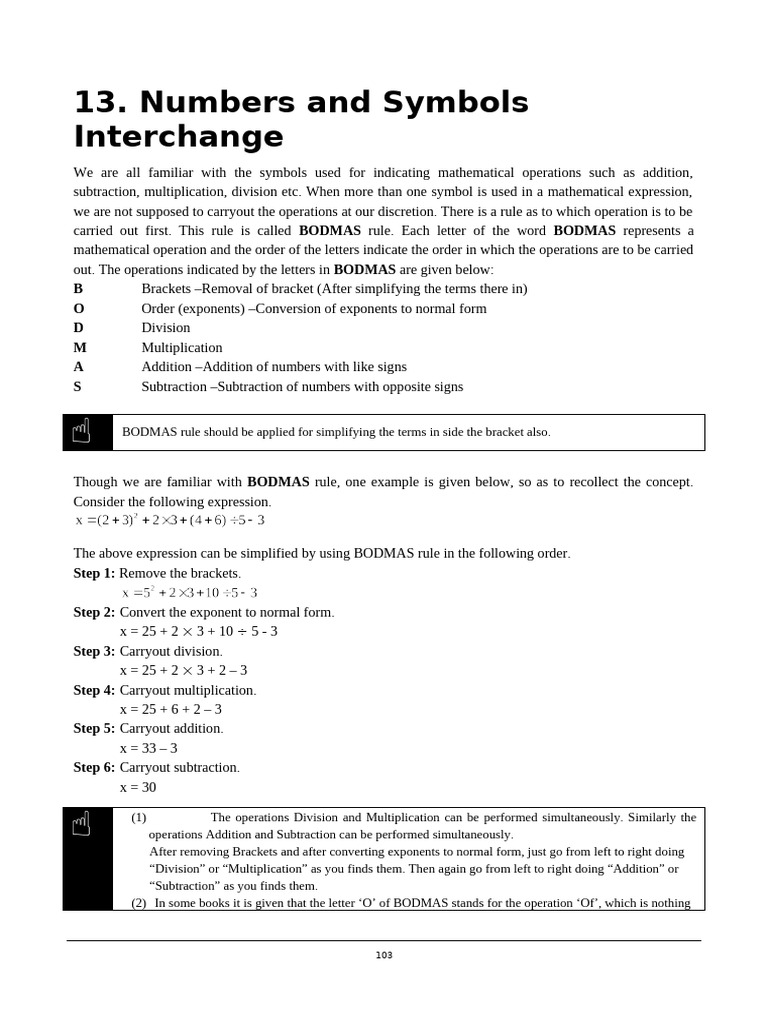 13-Numbers and Symbols Interchange | PDF | Multiplication | Mathematics