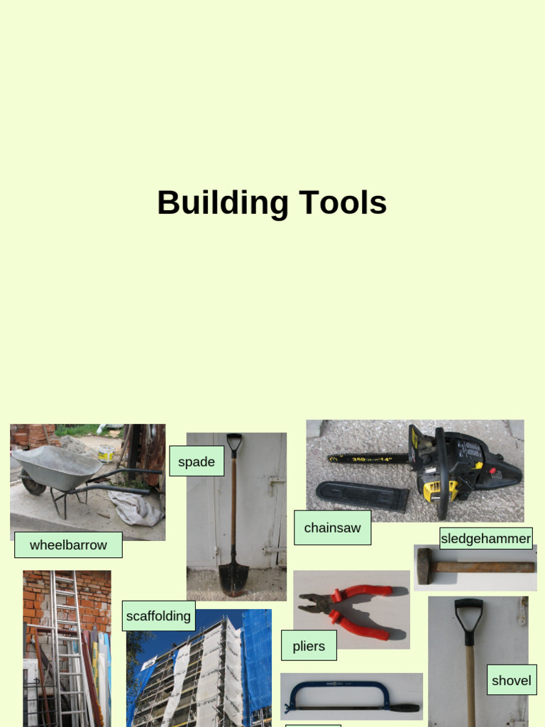 Building Tools Vocabulary Great | PDF | Tools | Machining