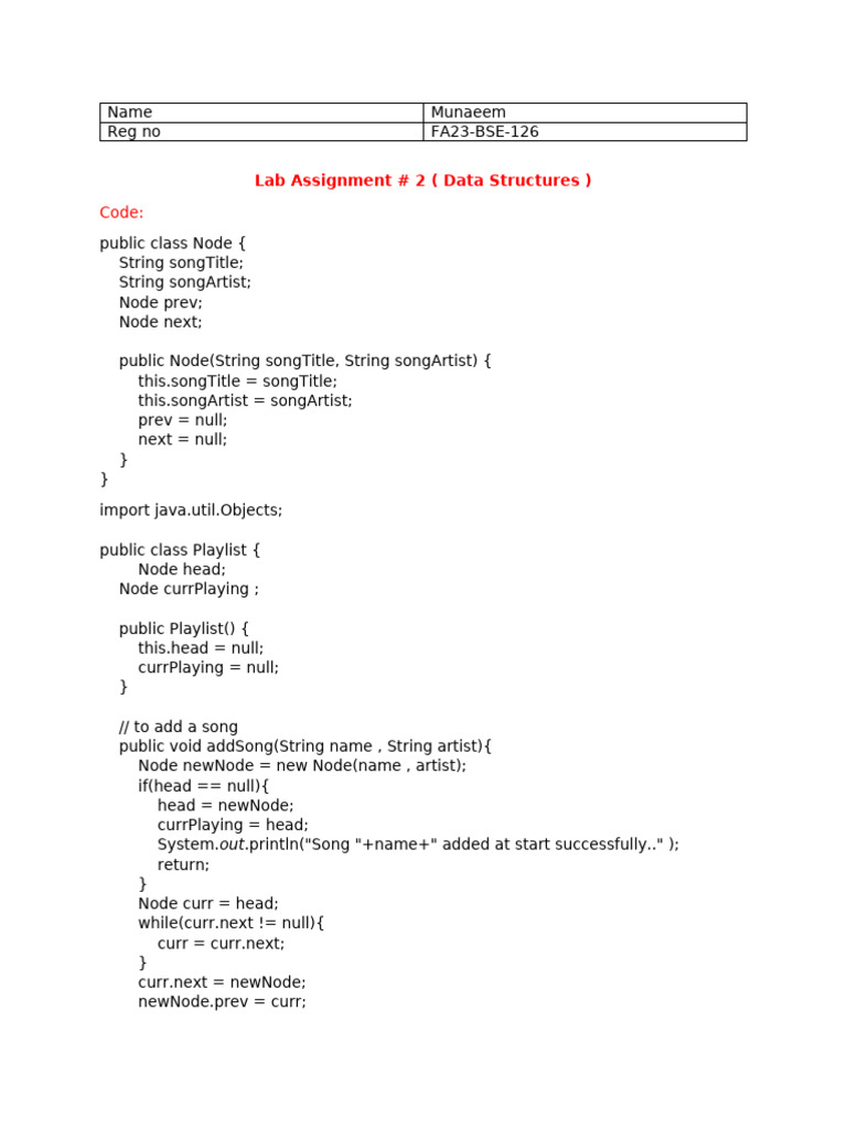 Java Playlist Management System | PDF | Computer Programming | Software ...