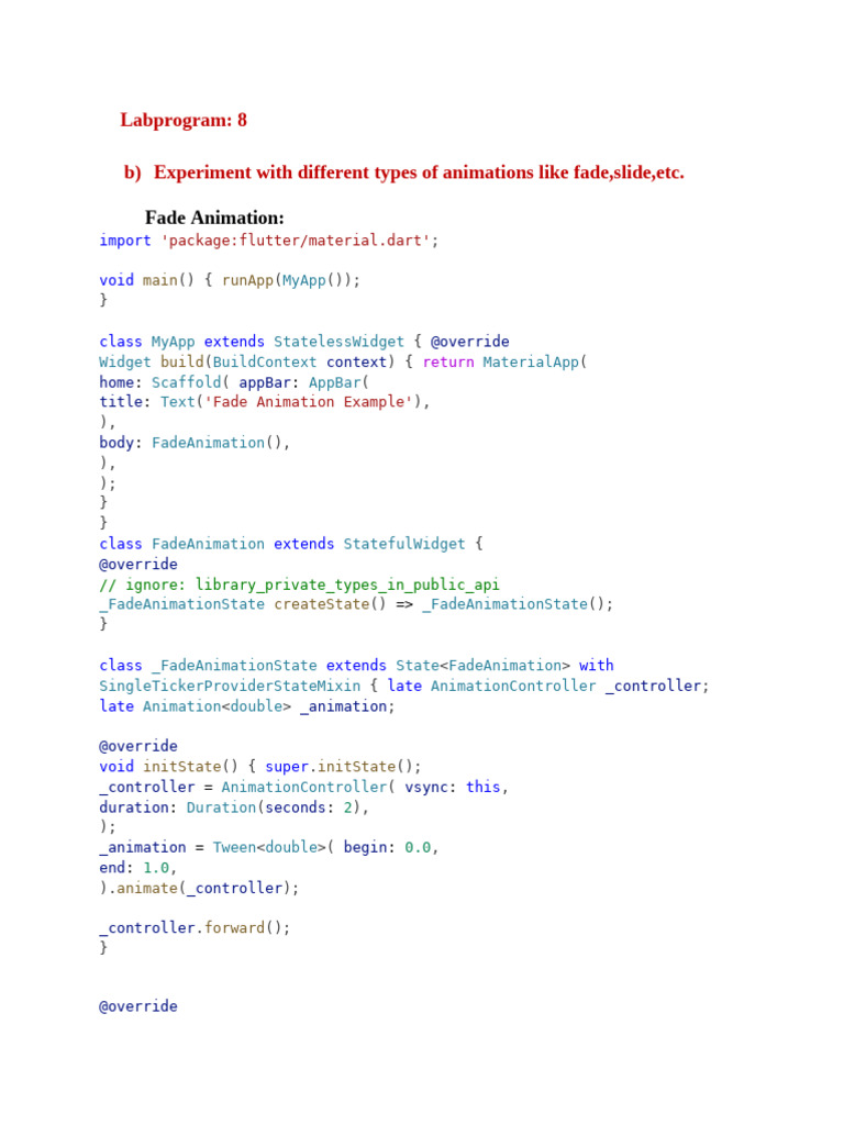 Flutter Animation Examples with Ticker | PDF | Google | Application ...