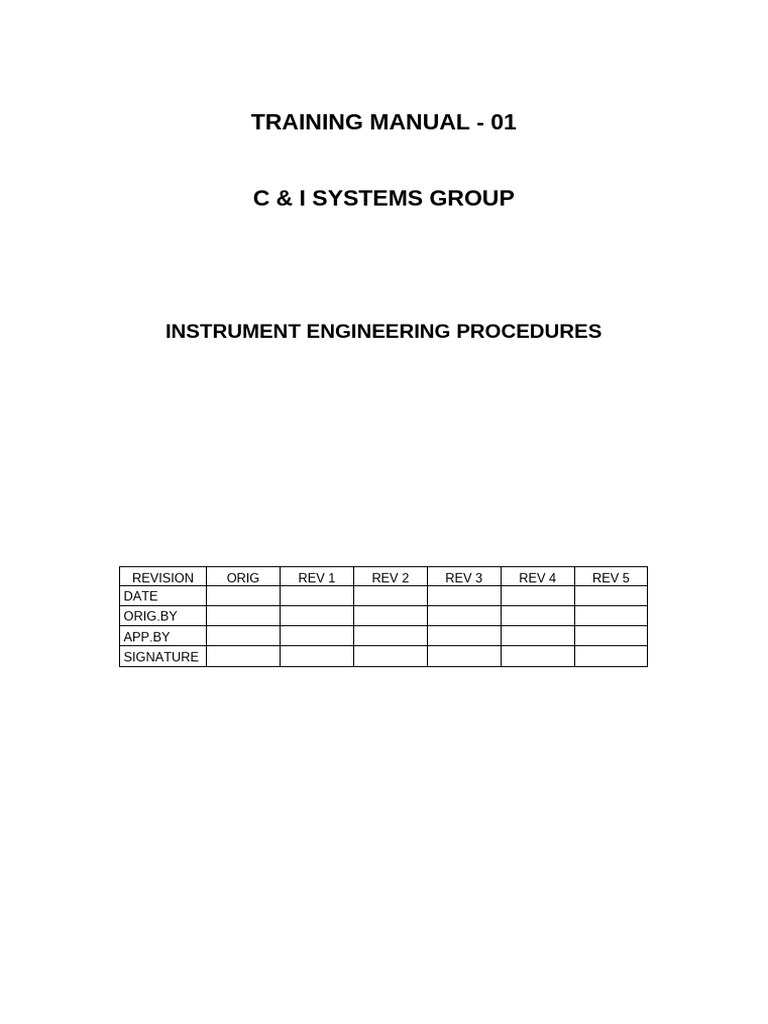 Instrument Engineering Procedures Manual | PDF | Specification ...