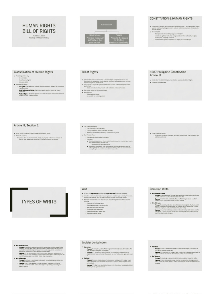 Philippine Bill of Rights Overview | PDF | Search And Seizure | Habeas ...