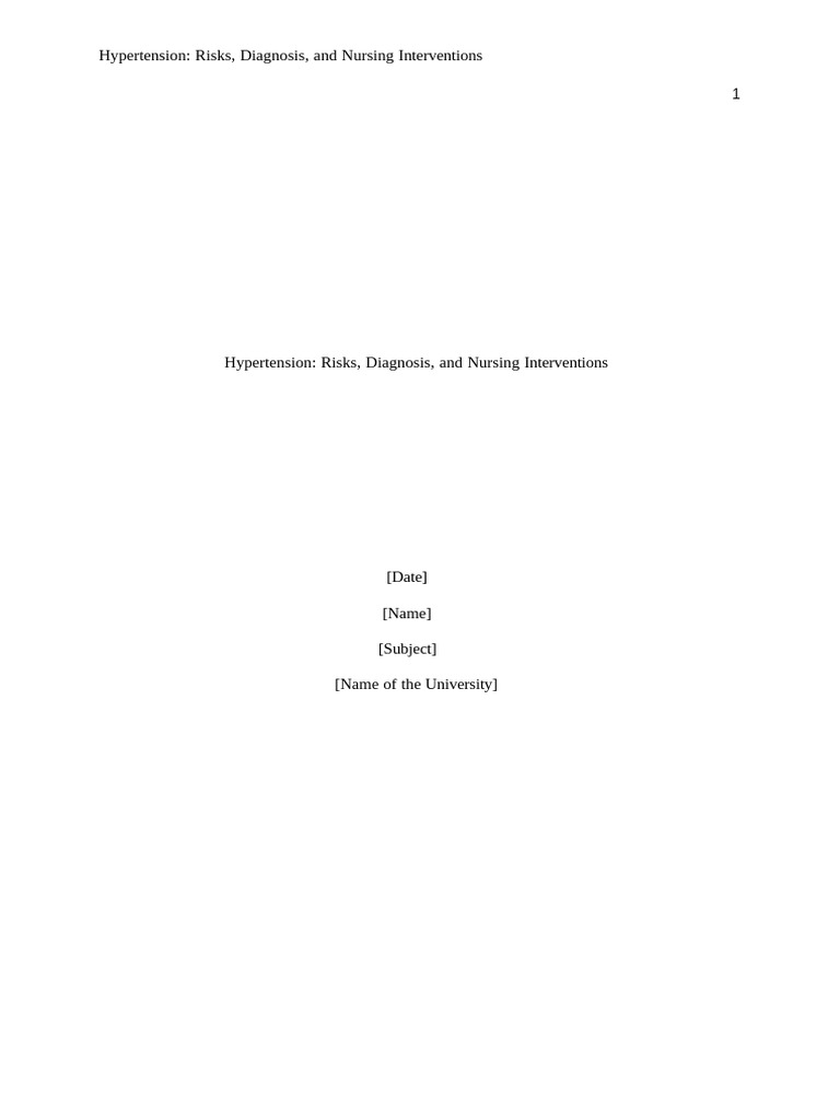 Assignment Adult Health Nursing | PDF | Hypertension | Blood Pressure