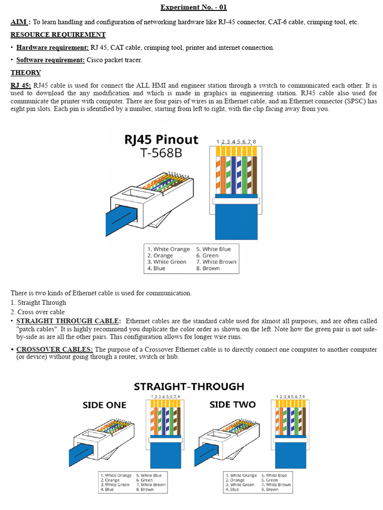 RJ-45 and CAT Cable Configuration Guide | PDF | Electrical Connector ...