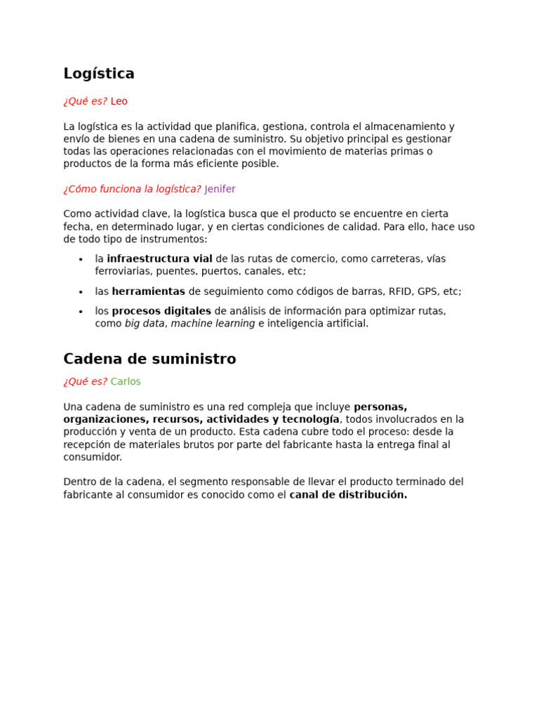 LogÃ - Stica y Cadena de Suministros | PDF | Cadena de suministro ...