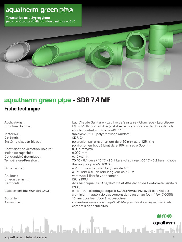 Fiche Technique Green Pipe sdr7 4 MF | PDF
