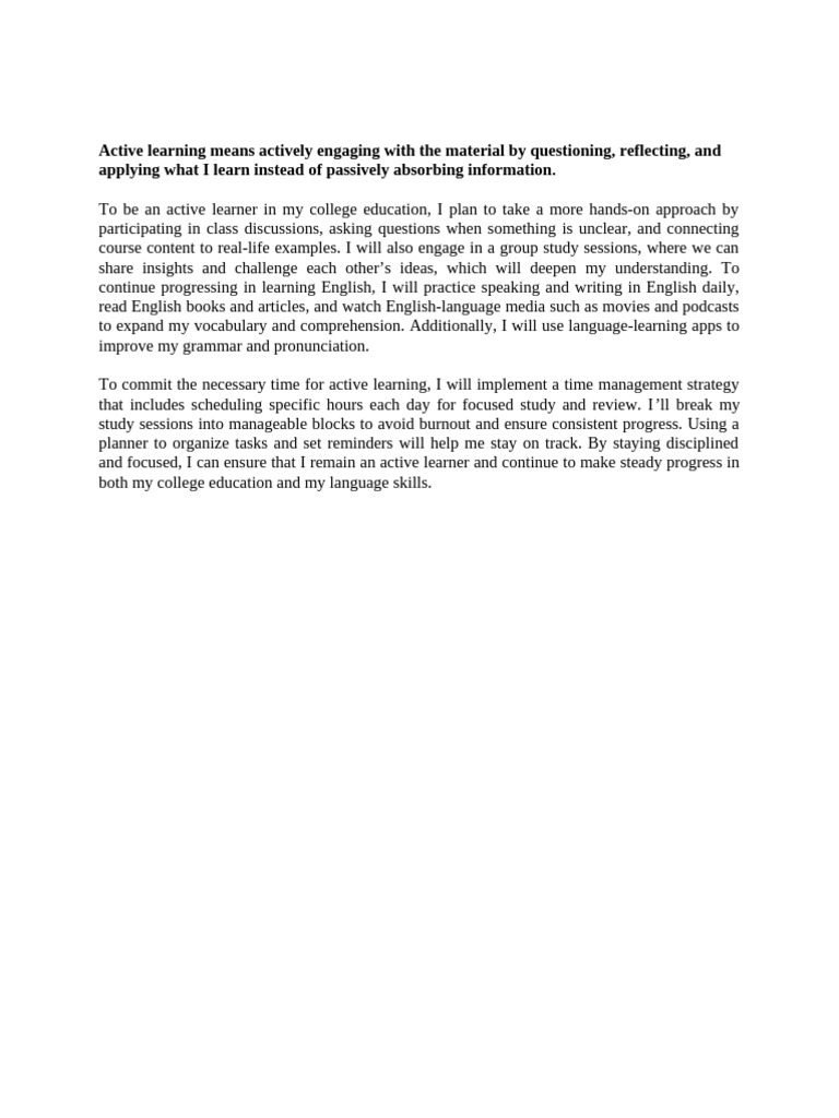 Strategies for Active Learning in College | PDF