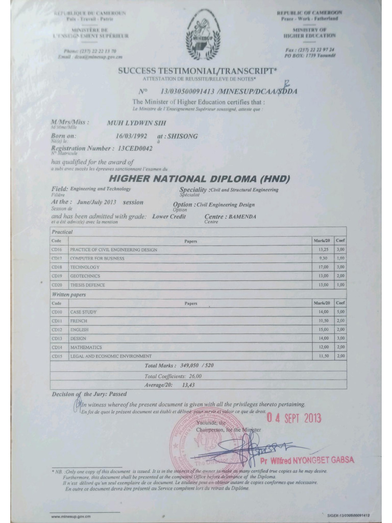 Higher Diploma | PDF