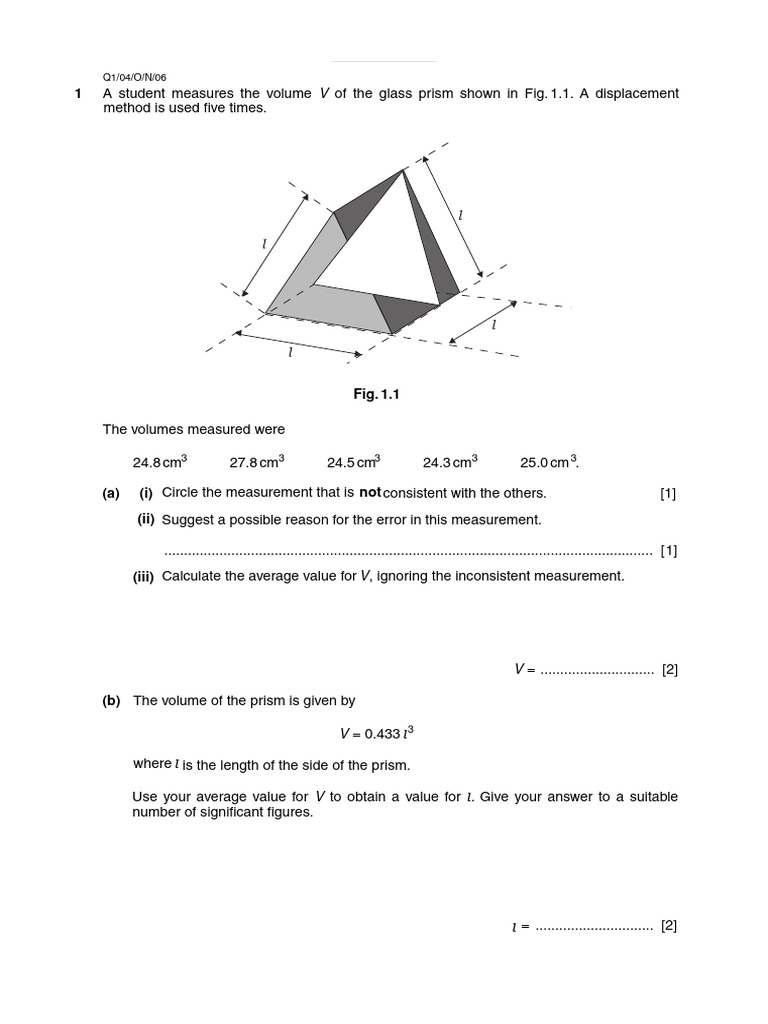 1 Measurement-1 - 240102 - 191650 | PDF | Pendulum | Volume