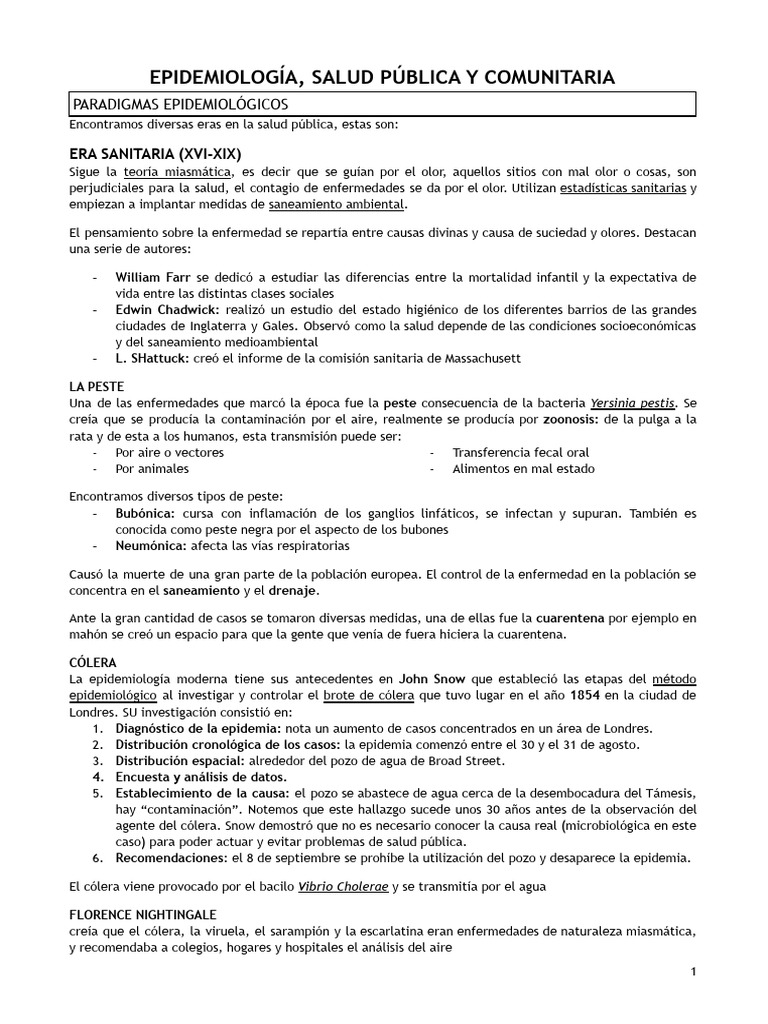 Evolución de la Epidemiología y Salud Pública | PDF | Asistencia ...