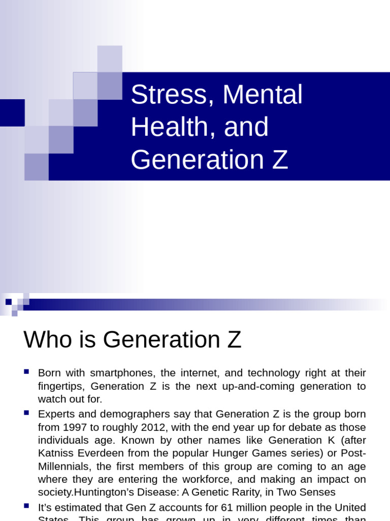 Gen Z: Stress and Mental Health Insights | PDF | Mental Health | Stress ...