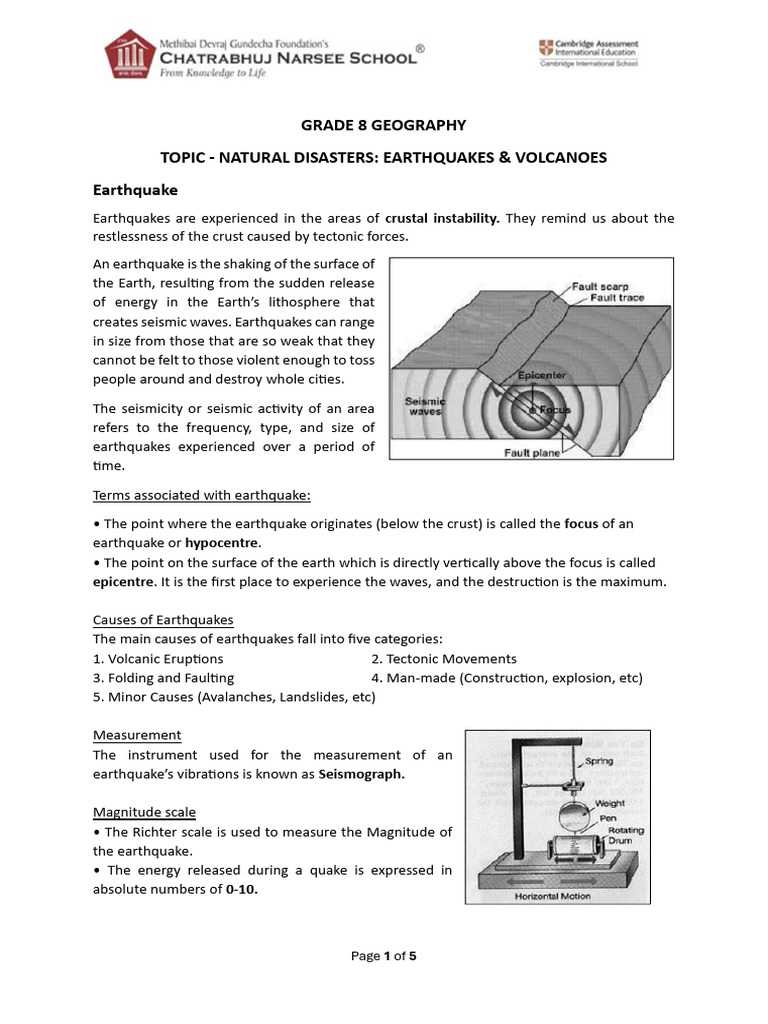 Volcanoes and Earthquakes Overview | PDF | Earthquakes | Volcano