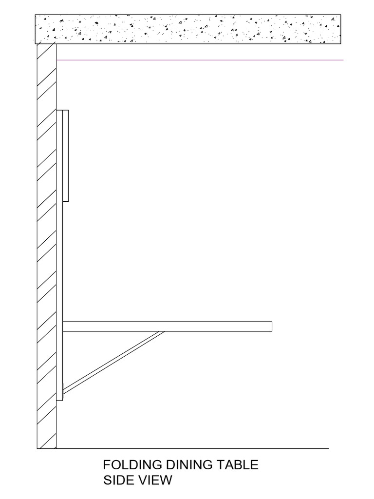 Folding Dining Table Side View Design | PDF