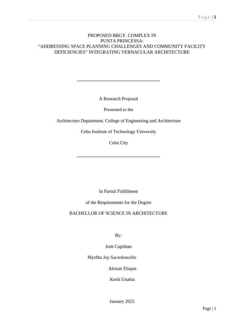 Sustainable Barangay Complex Design | PDF | Survey Methodology ...