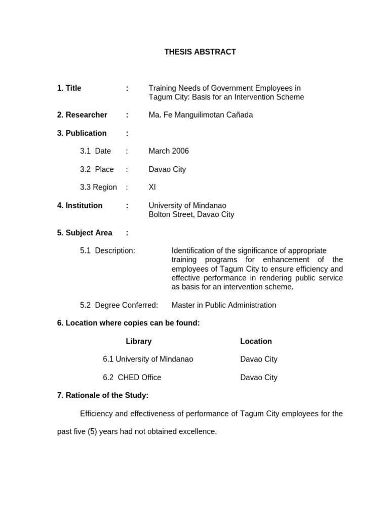Training Needs of Tagum City Employees | PDF | Performance Appraisal ...