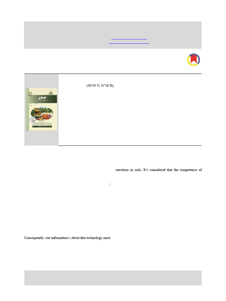 JPP - Volume 12 - Issue 9 - Pages 1007-1014 | PDF | Soil | Fertilizer