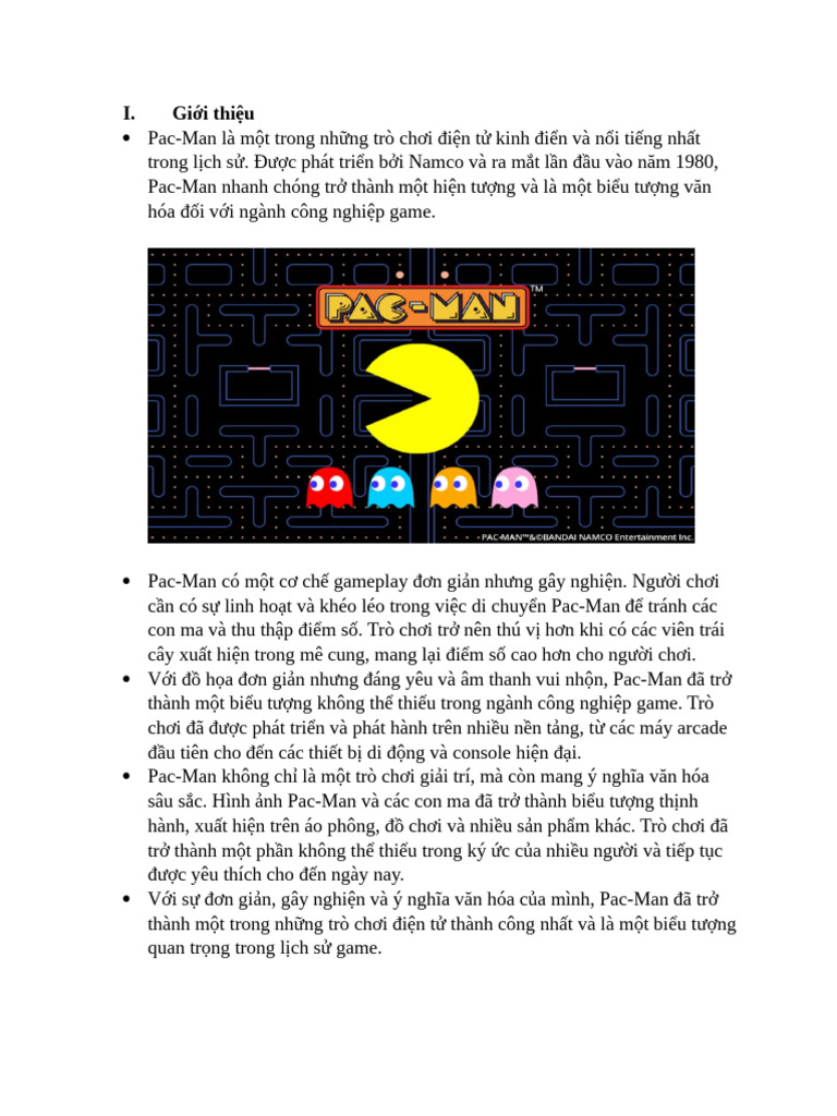 TÌm Hiểu Game Pacman | PDF