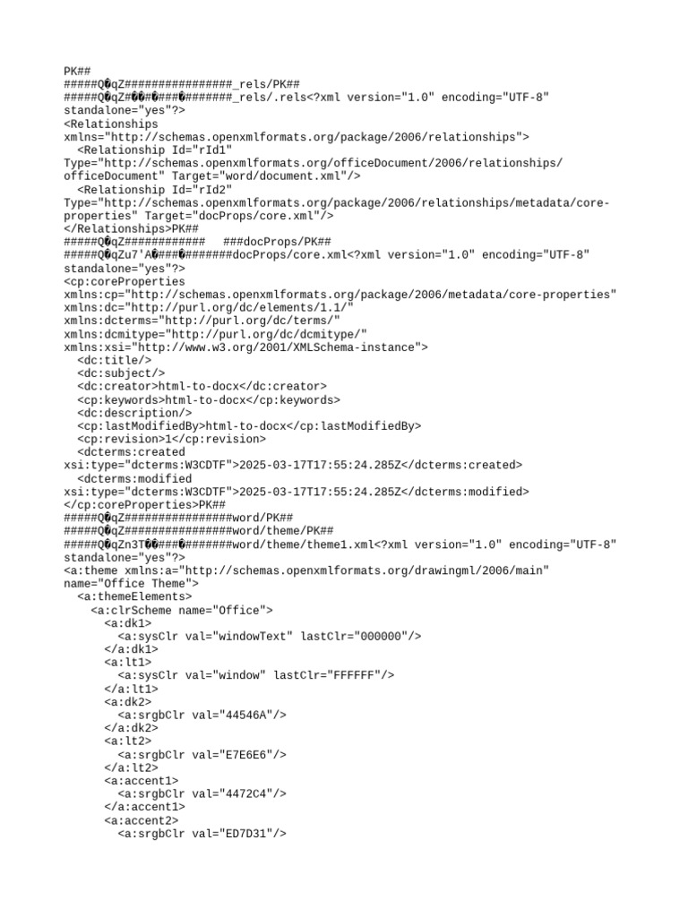 XML Structure for DOCX File | PDF | Data Serialization Formats | Xml