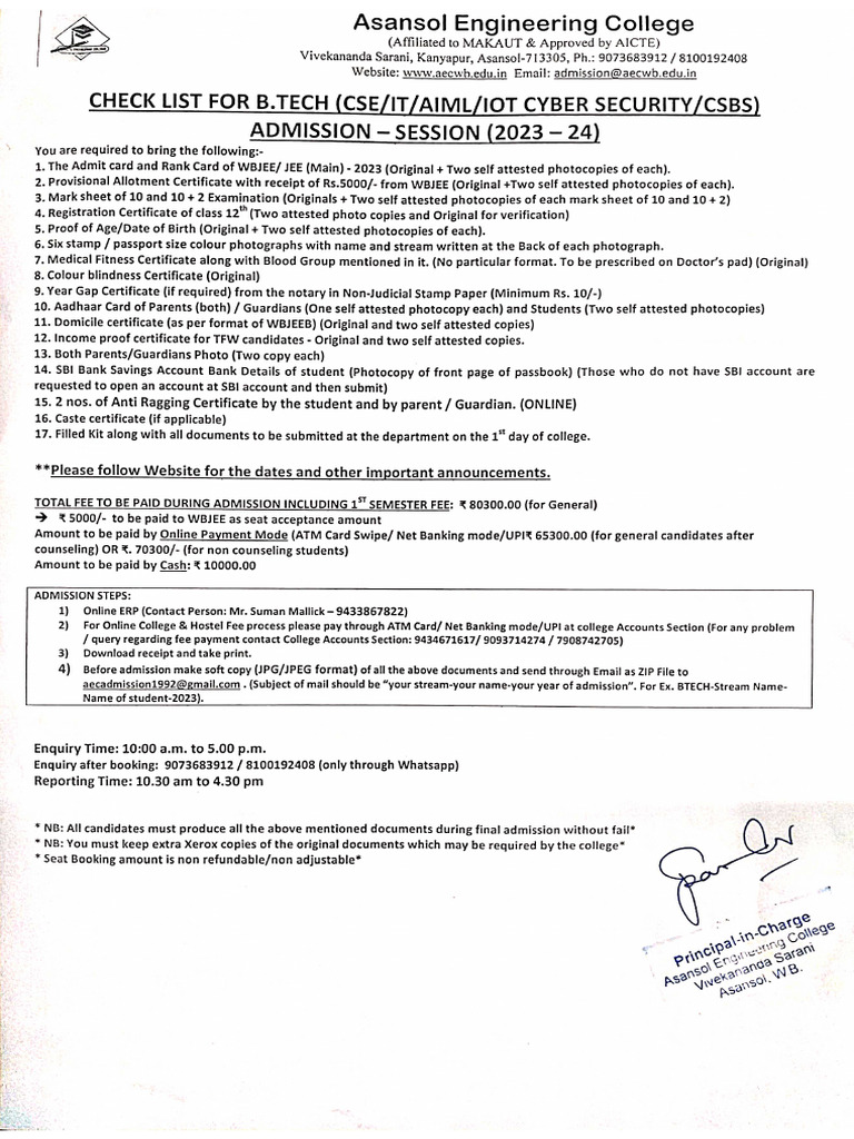 Admission Docs Required | PDF