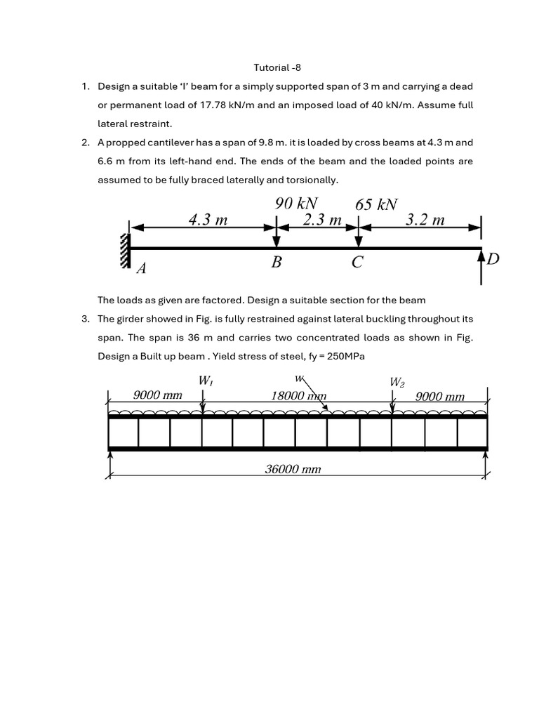 I-Beam Design for Various Loads | PDF