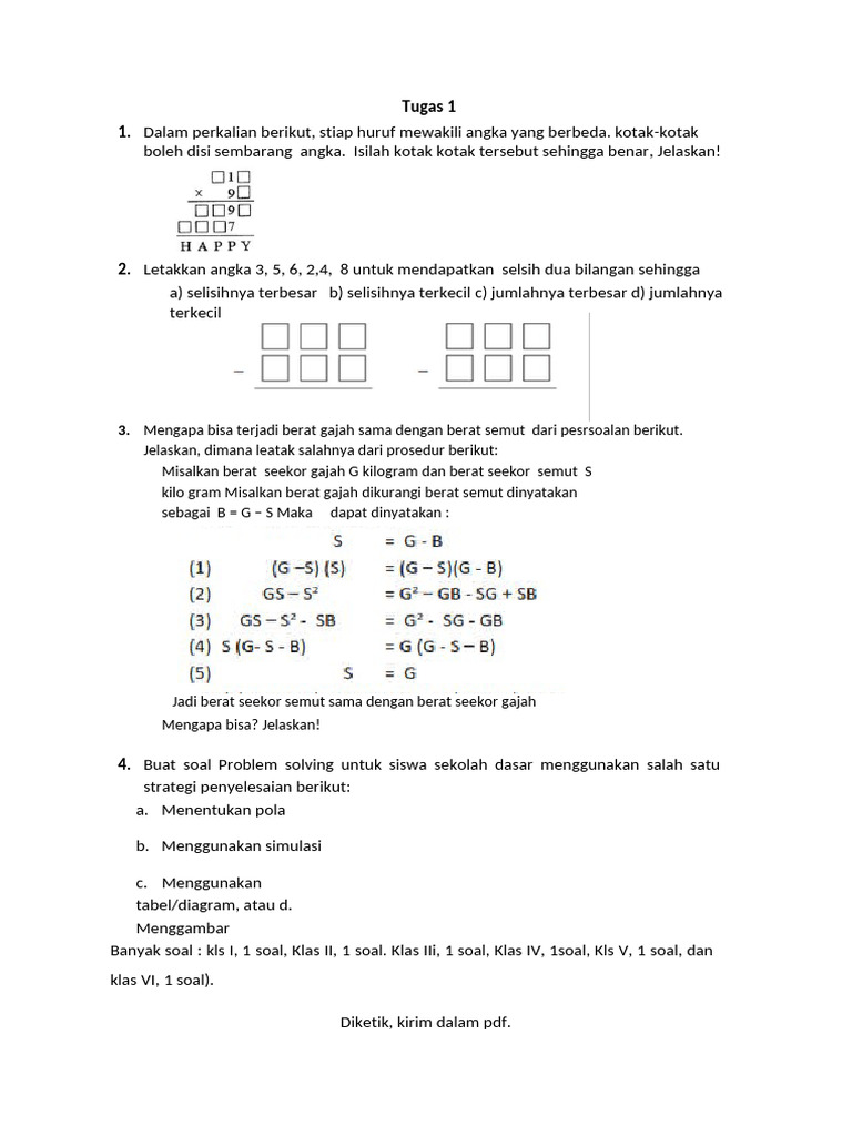 TUGAS 1 PEMECAHAN MASALAH MATEMATIKA ADI PUTRA WIJAYA | PDF