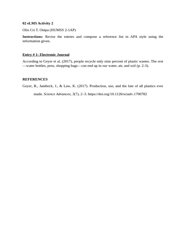 EAPP 02 ELMS Activity 2 | PDF