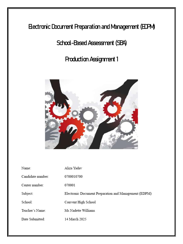 Cover For Production Assignment 1 - 0700010700 - 2025 | PDF