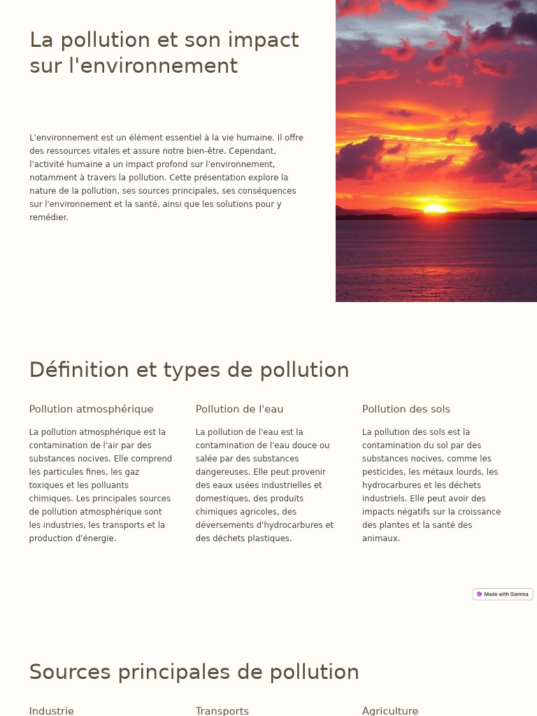 Impact de la pollution sur l'environnement | PDF | la pollution ...