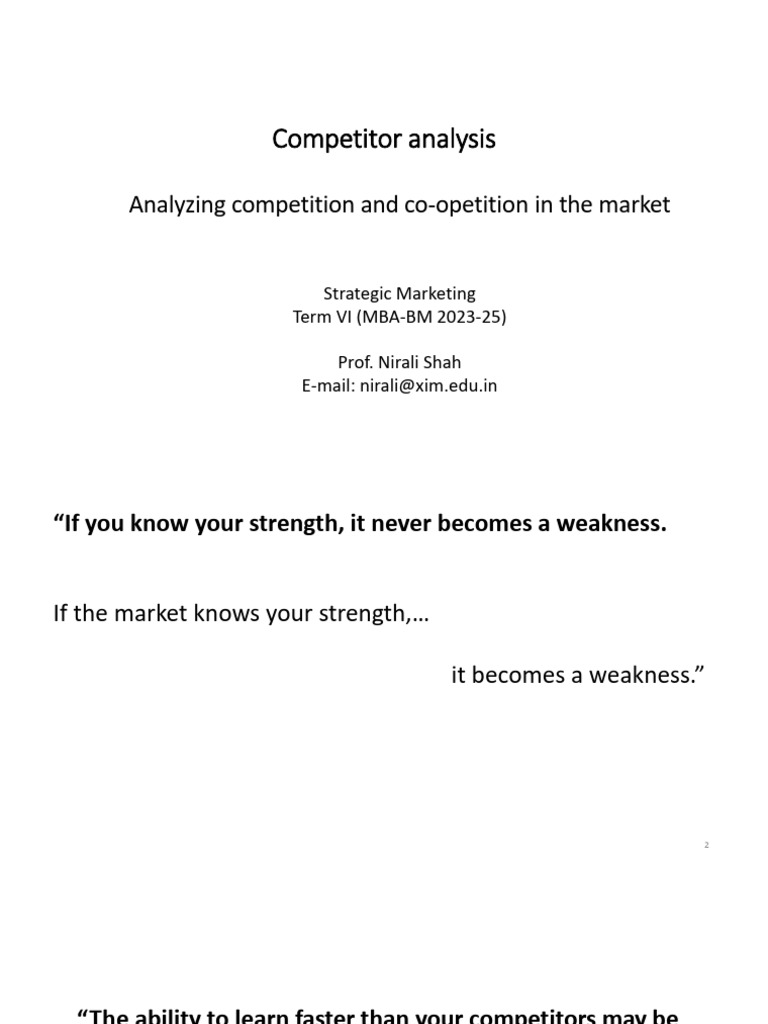 Competitor Analysis in Strategic Marketing | PDF | Strategic Management ...