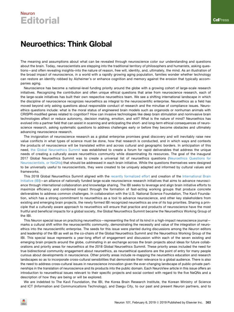 10 1016@j Neuron 2019 01 041 | PDF | Neuroscience
