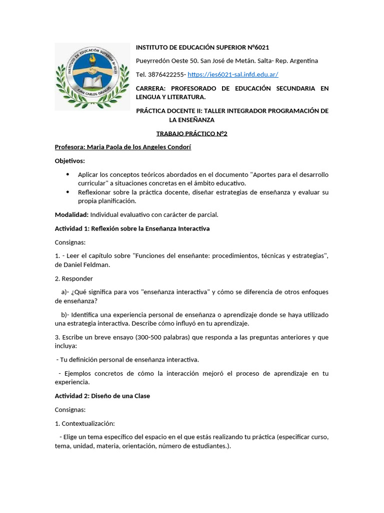 Práctica Docente: Estrategias de Enseñanza | PDF | Enseñando | Maestros