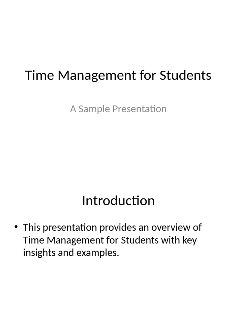Time Management For Students | PDF