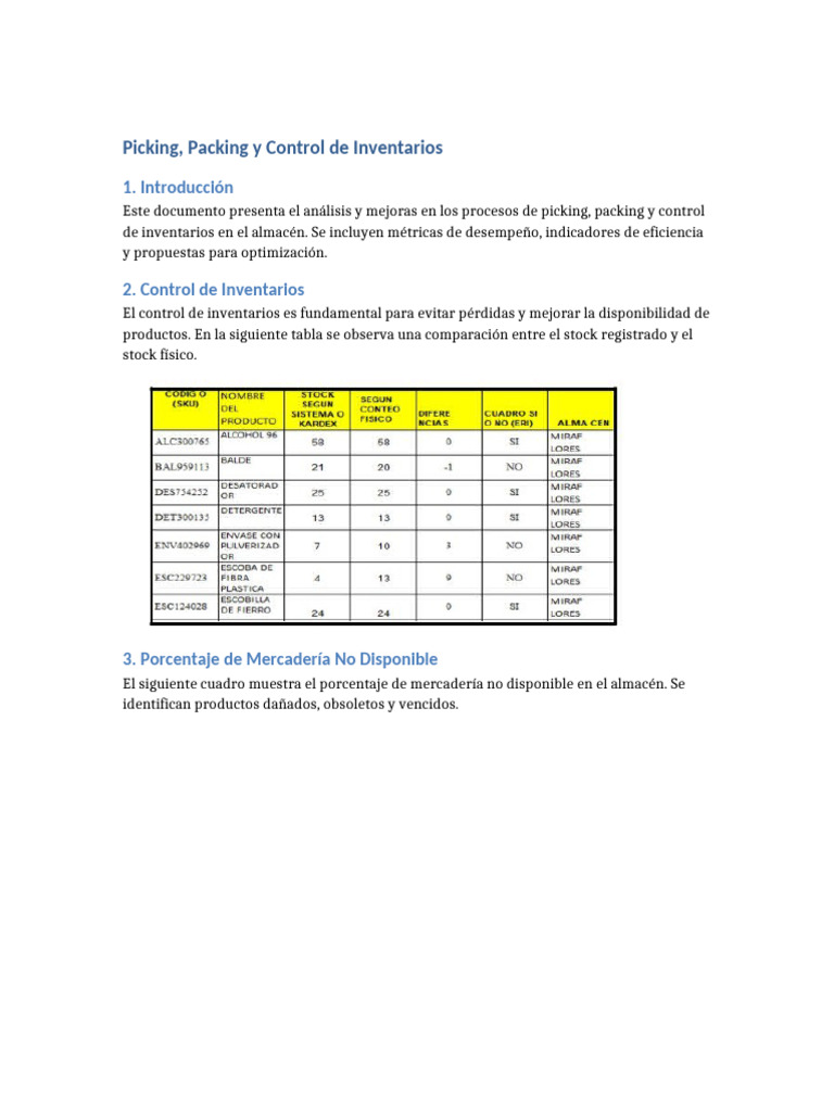 Optimización de Picking y Control de Inventarios | PDF