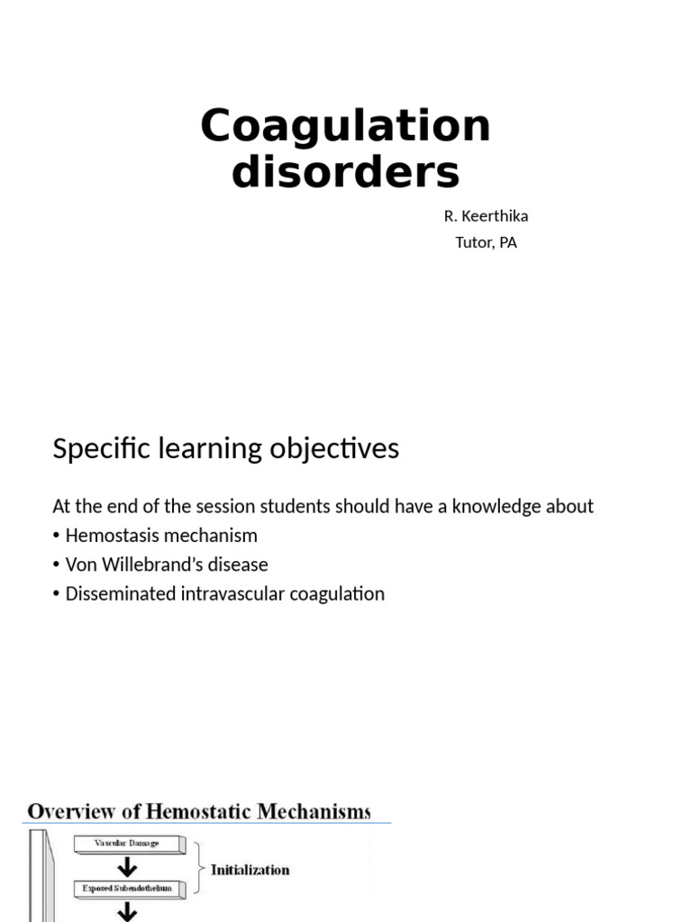 Coagulation Disorders Overview and Management | PDF | Coagulation ...