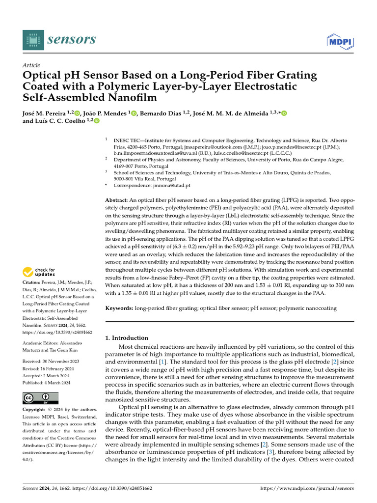 7N Optical PH Sensor Based On A Long-Period Fiber Grating Coated With A ...