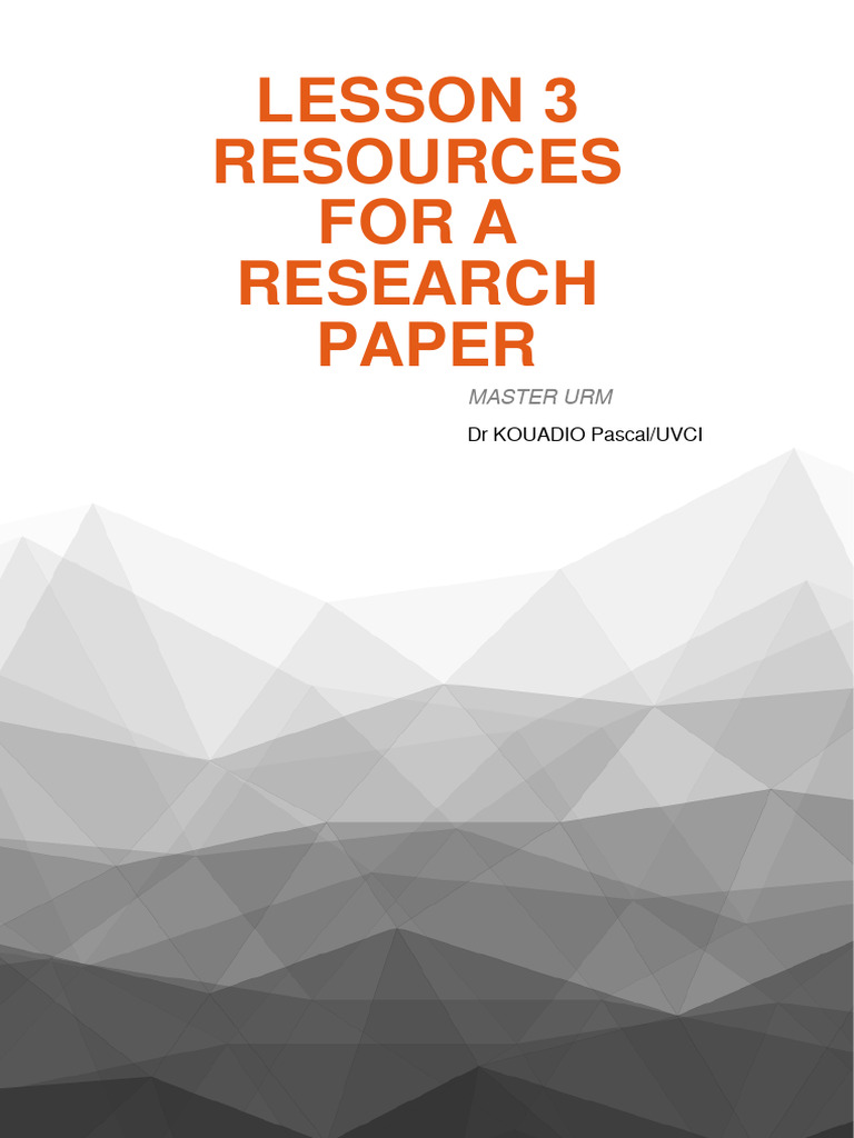 Lesson 3 Resources For A Research Paper Paper | PDF | World Wide Web ...