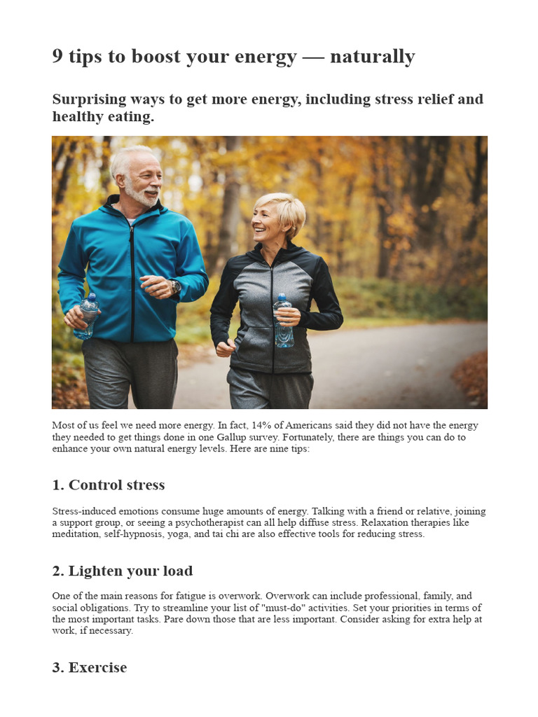9 Tips to Boost Your Energy Naturally PDF Sleep Foods