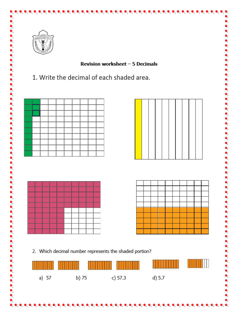 Grade 4 - Decimal wsd | PDF
