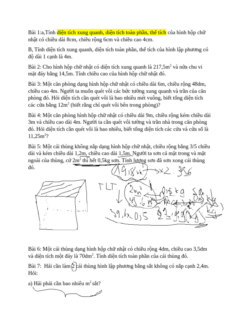 THỂ TÍCH, S HHCN + HLP | PDF