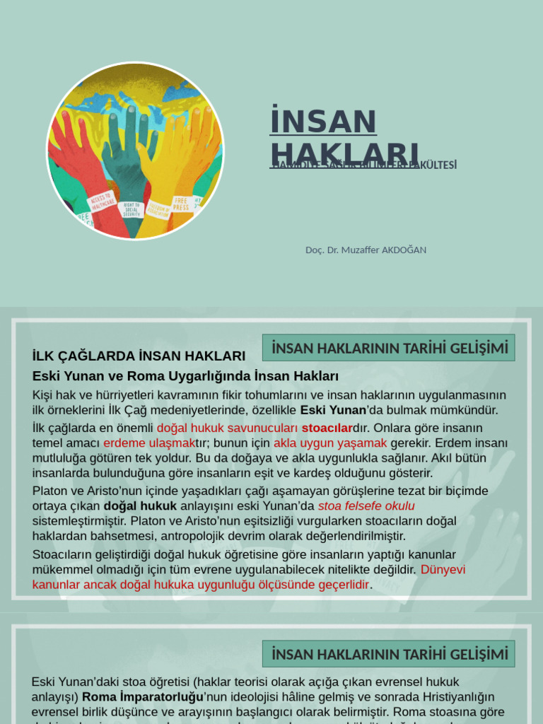 İNSAN HAKLARI - İnsan Haklarının Tarihi Gelişimi | PDF