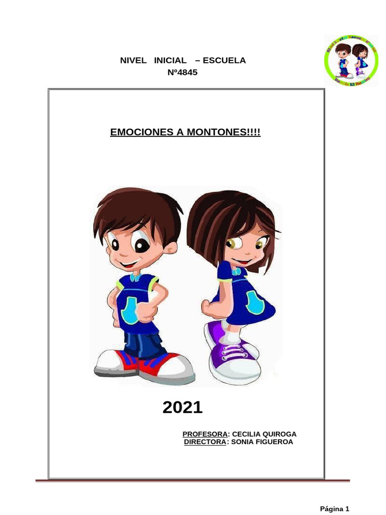 1 Emociones A Montones 2021 | PDF | Las emociones | Educación de la ...