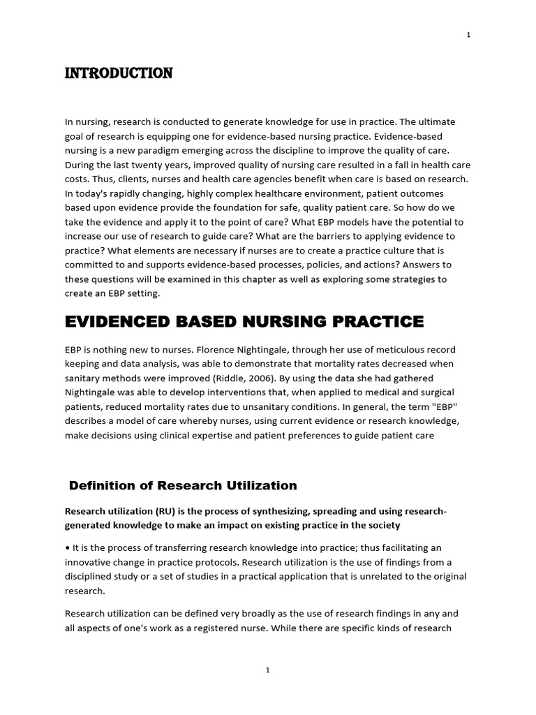 Evidence-Based Nursing Practice Guide | PDF | Evidence Based Medicine ...