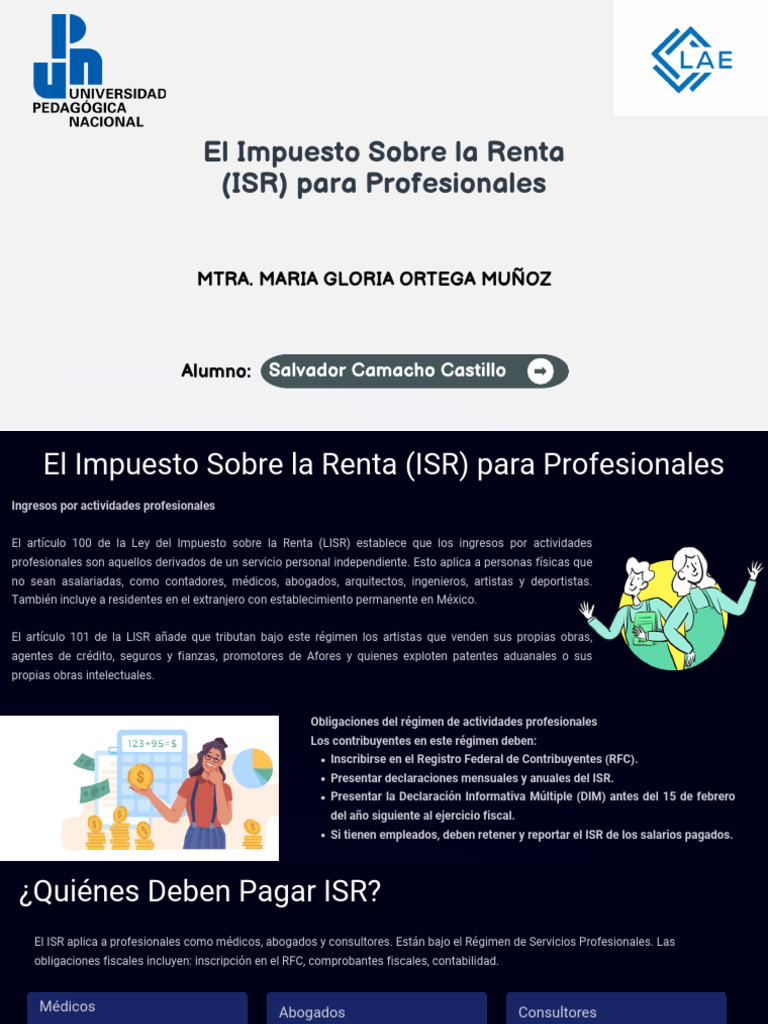 ISR para Profesionales: Guía Completa | PDF | Impuesto sobre la renta