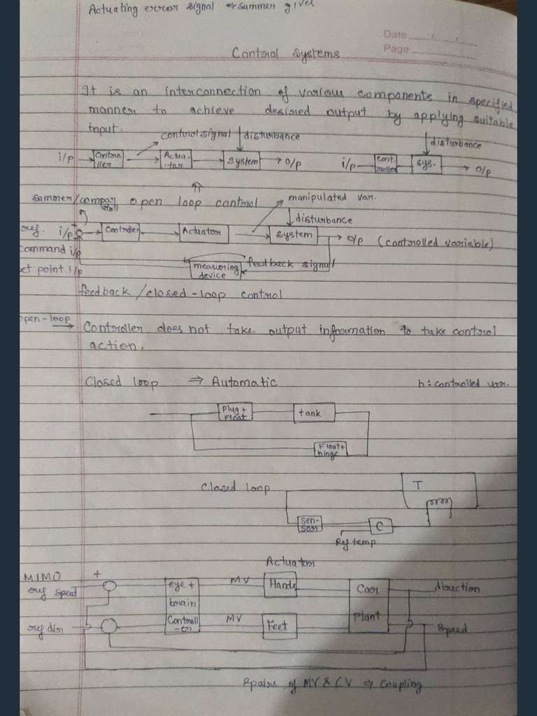 Control Notes Mid - Sem | PDF