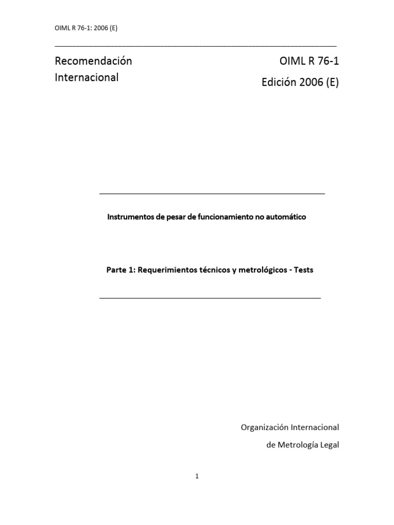 Requisitos Técnicos para Instrumentos de Pesar | PDF | Software ...