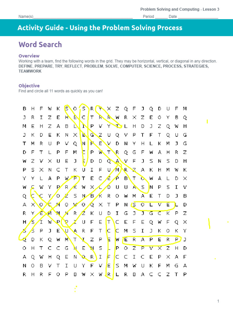 U1L03 - Activity Guide 2b - Using The Problem Solving Process | PDF