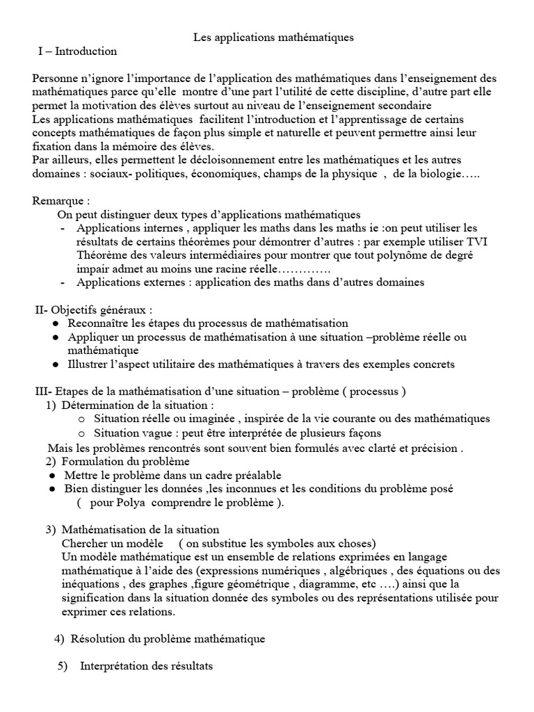 Applications des Mathématiques en Éducation | PDF | Mathématiques ...