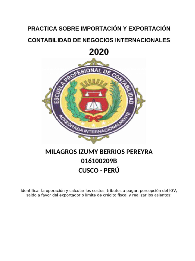 Contabilidad de Importación y Exportación | PDF | Business | Comercio