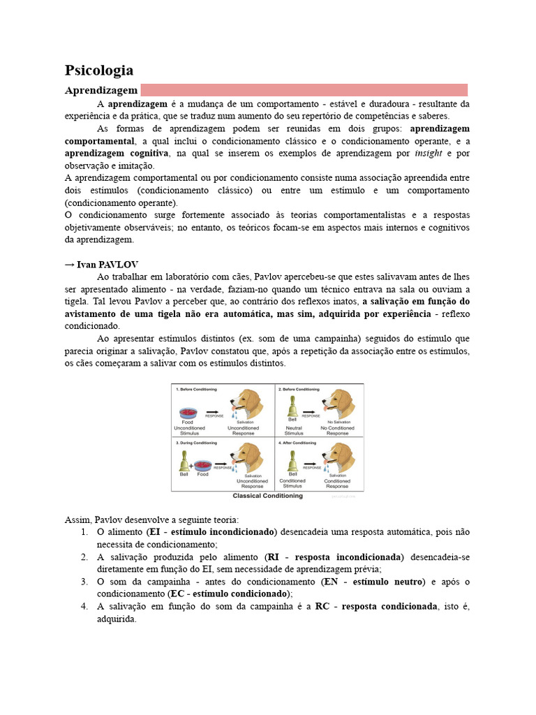 Teorias da Aprendizagem e Inteligência | PDF | Emoções | Aprendizado